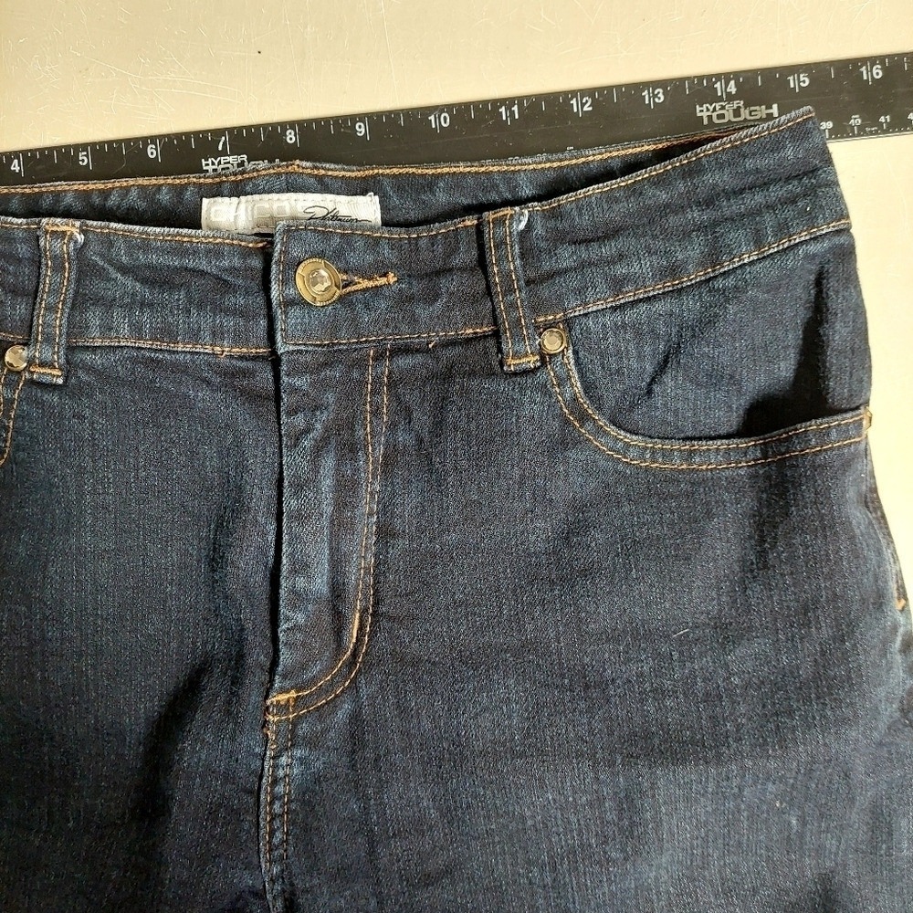Platinum Charm Jeans Womens Size 0 Indigo Blue Bootcut Rhinestone Pocket Stretch - Picture 4 of 12